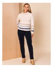 [Regatta] Recycled Cotton Blend Pull On Cord Straight Leg Pant In Navy