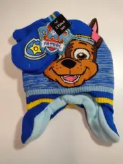 Paw Patrol Chase Winter Snow Hat & Glove One Size Boys NWT