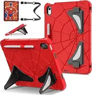 AVAKOT iPad 10th Generation Case 2022 iPad 10.9 inch Case,Lightweight Shockproof Kids Friendly Cover with Shoulder Strap for iPad 10th Generation A2696 A2757 A2777, Red Black
