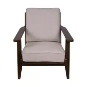 Vogue Solid Oak & Linen Upholstered Armchair