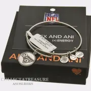 Authentic Alex and Ani Saint Louis Rams Logo Rafaelian Silver Charm Bangle