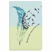 Colored Drawing Feather Bird Pattern Horizontal Flip Leather Case for Galaxy Tab S5e 10.5 T720 / T725