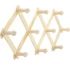 Hook Wood Expandable Wall Mount Coffee Mug Cup Holder Rack Kitchen Storage