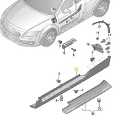 Vag Audi Tt 07 14 Primed Threshold Cover Genuine 8J0853856DGRU