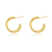 Culturesse Avenly Classic 18mm Hoop Earrings Sterling Silver 18K Gold Plating