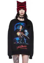 [Dolls Kill X WB Horror] New Nightmares Oversized Sweatshirt