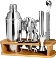 Cocktail Shaker Set Mixology Bartender Kit with Stand, 17 Piece Bar Tool Set: Ma