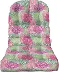 RSH Decor Outdoor Adirondack Tufted Cushion, Blooms Pink Green Floral Flower