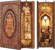 CUTEBEE Book Nook Kit - DIY Dollhouse Miniature House 3D Wooden Puzzle Tiny House Bookshelf Insert Decor Model with LED Light for Adults - Sailing Memory
