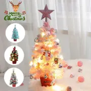 2Ft PVC Artificial Christmas Tree W/Base&Light Holiday Xmas Tabletop Decor Gift