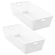 2x Boxsweden 65.5cm Metal Mesh Storage Basket Wardrobe/Kitchen/Work Organiser WH