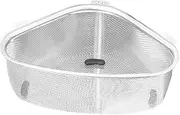 Housoutil Corner Sink Strainer Triangular Sink Strainer Stainless Steel Corner Sink Strainer Basket Sink Drain Shelf Kitchen Sink Sponge Filter Holder for Food Catcher Sink Strainer Basket