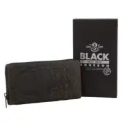 Jack's Inn Liquor Ladies Crazy Horse Leather Wallet Black Bourbon Womens Gift Se