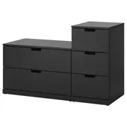 NORDLI chest of 5 drawers, anthracite, 120x76 cm