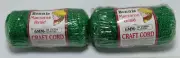 NOS Bonnie Macrame Braid Craft Cord 6MM / 50 YDS Green Pepperell Lot of 2
