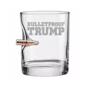 Bulletproof Trump Drinking Glasses - Shot Glass MAGA (11Oz Rocks Glass) Wow!!!