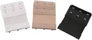[WRITWAA] Bra Extender 3 Hook Set 2 Row Extension Straps in Black White Nude Elastic Cotton Stainless Steel Bra Lingerie Extenders for Shrinkage Pregnancy Weight Gain