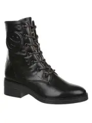 Sam & Libby Edelman Women’s Melanie Black Combat Boots Gothic Stitched - Size 6