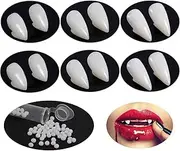 HLenyoy 6 Pair Vampire Teeth Fangs with Adhesive for Cosplay Prop Decoration Halloween Party Favors Dress Up Accessories