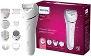 Philips Series 8000 Wet And Dry epilator for Legs, Body And Feet, White, BRE740/10