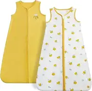 DaysU Baby Wearable Blanket 100% Cotton, Soft Baby Sleep Sack Sleeveless with Zipper, Fits Baby Boys and Girls