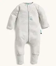ergoPouch Organic Cotton Long Sleeve Layers, 1.0 TOG, for Babies 0-3 Months, Grey Marle