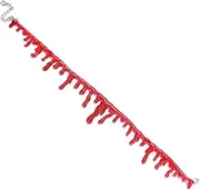 Generic 4pcs Handmade Blood Necklaces Inflatable Costume Goth Halloween Fake Vampire Bloody Jewelry Decoration Corner Spider Web Costumes Wiggles Bloodstain Chain Makeup Necklace Red