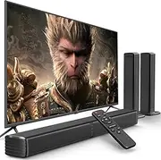 [GEOYEAO] Sound Bar, Bass Speakers for Smart TV with Dual Subwoofer 3D Surround Sound System, 32 Inch 2.2CH Home Theater Audio Soundbar, HDMI ARC Connection, 2 in 1 Detachable & Wall Mountable
