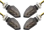Turn Signal Indicator 4PCS Motorcycle Smoke Lens Turn Signal Light 5LED 12V Amber Blinker Indicator Lamp Two Wire Flicker Motorbike Light