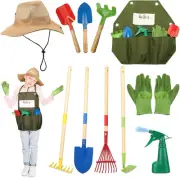 11 Pcs Gardening Tools Set, Garden Tool for Kids Rake, Spade, Hoe, Leaf Rake, Ga