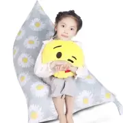 LOLOMLO Stuffed Animal Storage Bean Bag Chair Cover, Canvas Daisy Plush Toy S...
