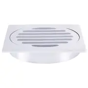 Square Floor Grate Shower Drain, 100mm outlet, Polished Chrome
