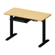 Oikiture 120CM Electric Standing Desk with Drawer Height Adjustable Black & Oak