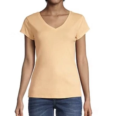 NWT Women's Small Liz Claiborne Apricot Sherbert Yellow Short Sleeve T- Shirt