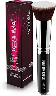 (Regular) - Flat Top Kabuki Foundation Brush By Keshima - Premium Makeup Brush for Liquid, Cream, and Powder - Buffing, Blending, and Face Brush