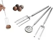 COZERI Set of 3 Praline Forks Set, Stainless Steel Chocolate Cutlery for Handmade Chocolates, Chocolate, Truffle, Chocolates Accessories with Grid, Perfect for Fondue and DIY Sweets