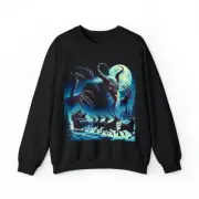 Adult Crew Sweatshirt Scary Horror Christmas Krampus Holiday Party Death Metal
