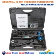 Industrial 12 Ton Hydraulic Punch Driver Knockout Hole Puncher 360° Rotate Head