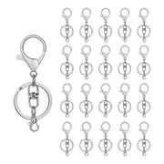 20sets Lobster Claw Clasps Hook with Flat Split Keychain Ring with Swivel Tri...