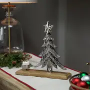 Downswept Tree with Star Topper Metal Christmas Tealight Holder - 11.5"