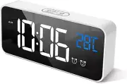 Digital Alarm Clock, with Large Led Temperature Display, Portable Alarm Clock Di