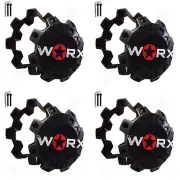WORX WHEELS MATTE BLACK WHEEL CENTER CAPS # WRX-8808LSB / WRX-8808-SB-L (4 CAPS)