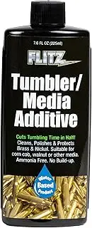 Flitz Tumbler Media Additive, Brass Cleaner and Metal Polish, Ammonia-Free Brass Polish, Cut Tumbling Time in Half, 7.6oz
