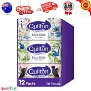 Quilton 3 Ply Extra Thick Facial Tissues Hypo-allergenic(12 boxes of 110 each)