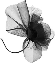 [Baluue] Fascinator Headband for Women Mesh and Plume Headwear Headpiece for Tea Parties