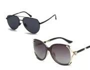 2 Pairs Men & Lady's Fashion Version Polarized HD Lens Sunglasses Outdoor Sport