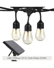 BRIGHTECH Ambience Pro 27' 12 Bulb LED Solar Powered Hanging String Lights