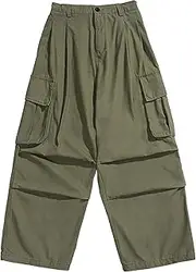 [JEShifangjiusu] Mens Straight Cargo Trousers Outdoor Bootcut Military Tactical Sweatpants Casual Loose Ripstop Wide Leg Pants