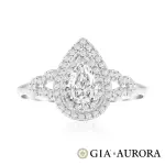 【AURORA 歐羅拉】GIA 30分DVS2水滴形 梨形天然真鑽18K金鑽戒 福祿雙收