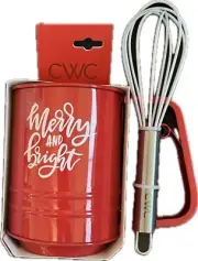 Cook With Color - Red Stainless Steel Flour Sifter with Silicone Wisk
